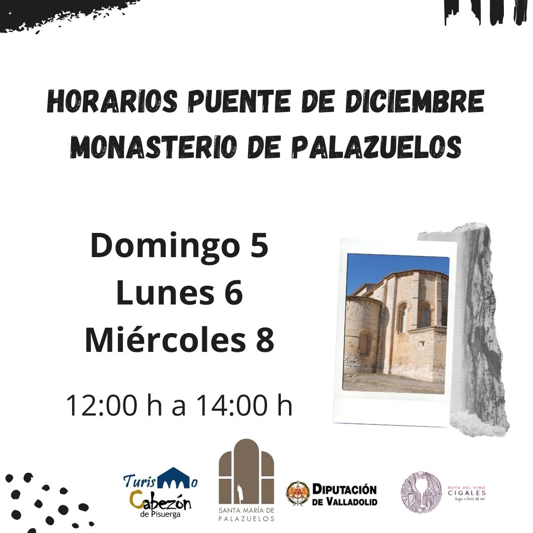 Oficina de Turismo y Monasterio de Palazuelos cerrados del 10 al 12 de diciembre